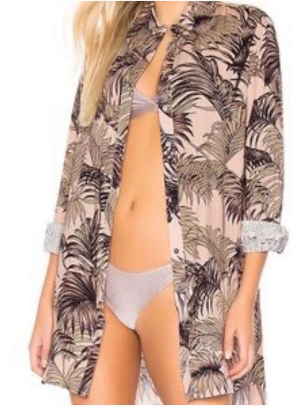 Maaji Pink Palm Print Swim Coverup